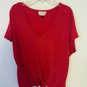 🎉2/$15 Universal Thread Red Short Sleeve Tie Front T-Shirt